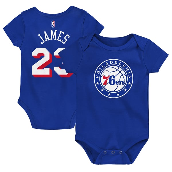 для малыша Philadelphia 76ers LeBron James Outerstuff Royal Icon Name & Number Bodysuit