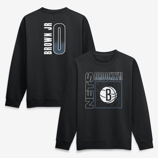 Свитшот Brooklyn Nets Mikel Brown Jr. Black Home Court Pop Name & Number