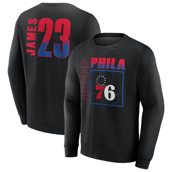 Свитшот Philadelphia 76ers LeBron James Black Home Court Pop Name & Number