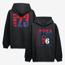 Толстовка Philadelphia 76ers LeBron James Black Home Court Pop Name & Number
