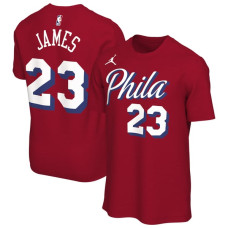 Футболка Unisex Philadelphia 76ers LeBron James Jordan Brand Red Statement Edition Name & Number