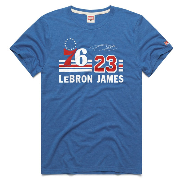 Футболка Unisex Philadelphia 76ers LeBron James Homage Blue Signature Tri-Blend