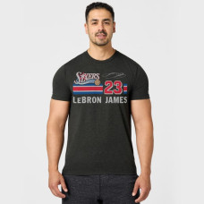 Футболка Unisex Philadelphia 76ers LeBron James Homage Charcoal Retro Signature Tri-Blend