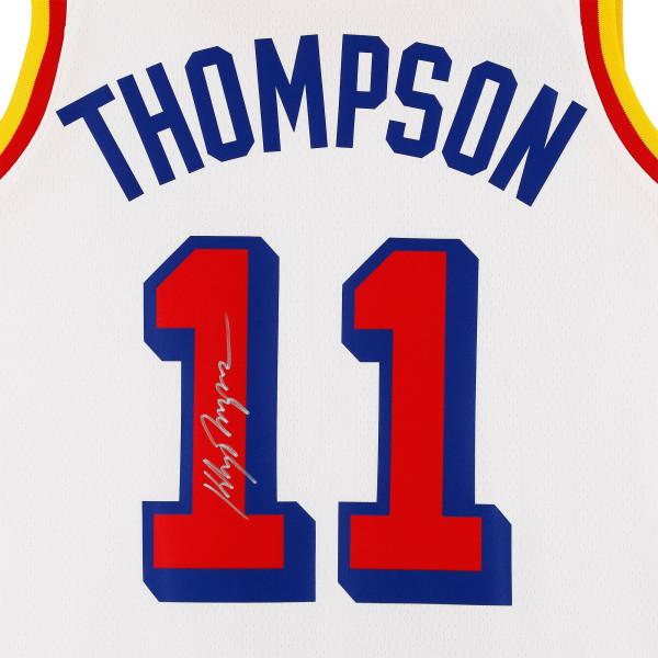 Джерси с автографом Klay Thompson Golden State Warriors Fanatics Authentic Nike White Classic Edition Swingman