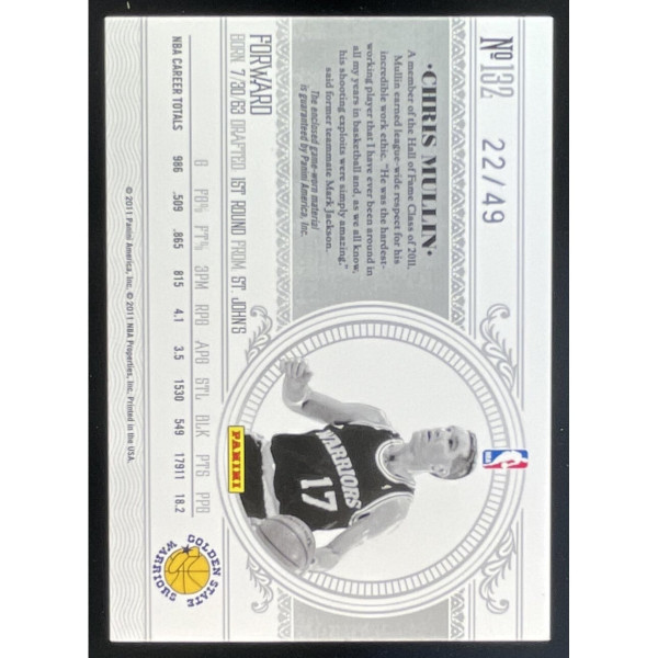 2010 Playoff National Treasures Century Materials #132 Chris Mullin MEM /49