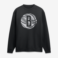 Свитшот Brooklyn Nets Black Metallic Mascot