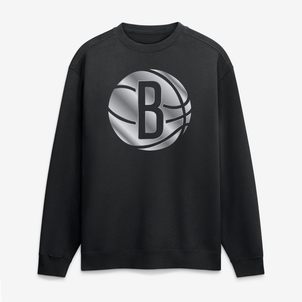 Свитшот Brooklyn Nets Black Metallic Mascot