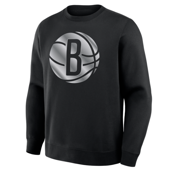 Свитшот Brooklyn Nets Black Metallic Mascot