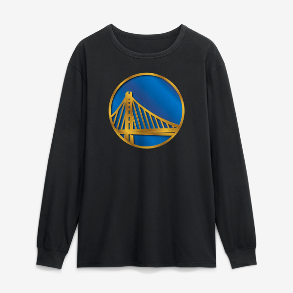 Футболка с длинным рукавом Golden State Warriors Black Metallic Mascot