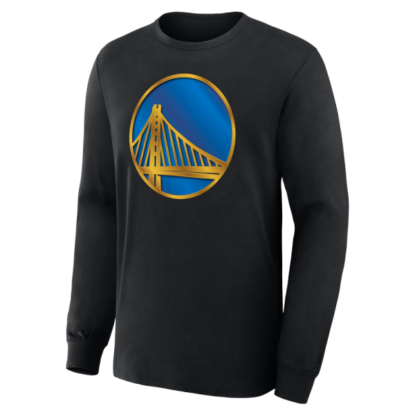 Футболка с длинным рукавом Golden State Warriors Black Metallic Mascot