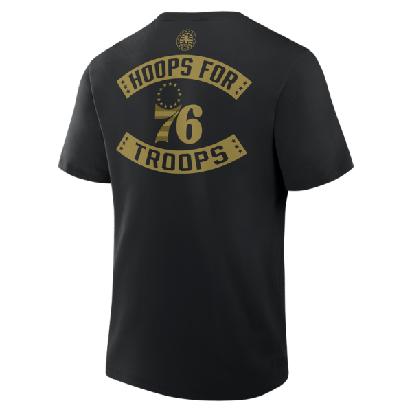 Футболка Philadelphia 76ers Black Hoops For Troops