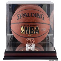 Golden State Warriors Fanatics Authentic 2015 NBA Finals Champions Logo Mahogany Basketball Display Case with Mirrored Back
