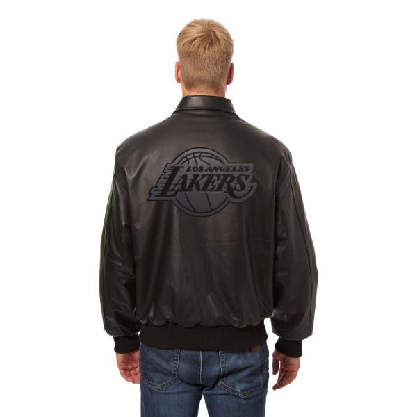 Куртка кожаная Los Angeles Lakers JH Design - Black