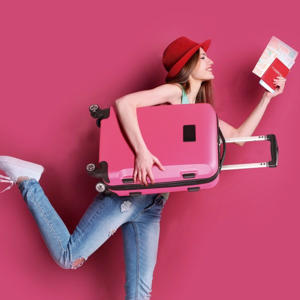 Чемодан Minnesota Timberwolves MOJO 21 8-Wheel Hardcase Spinner - Pink