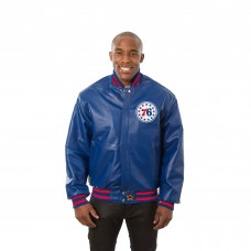 Куртка кожаная Philadelphia 76ers JH Design Domestic Team Color - Royal