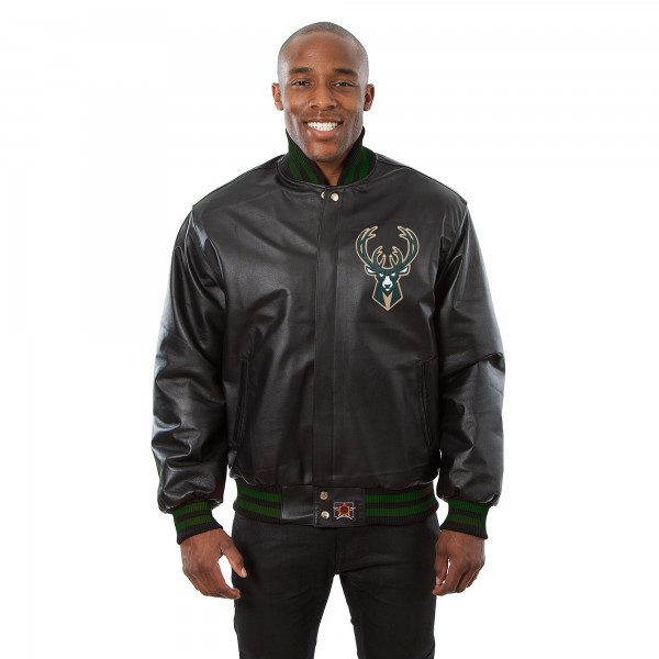 Кожаная куртка Milwaukee Bucks JH Design Domestic Team Color - Black