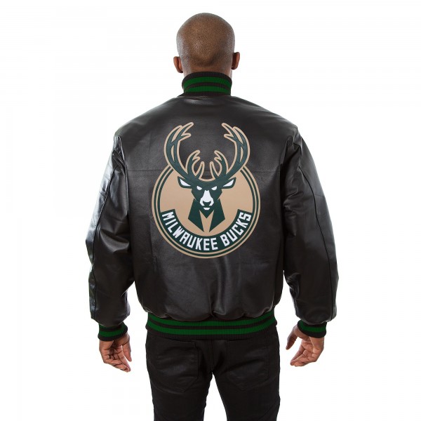 Кожаная куртка Milwaukee Bucks JH Design Domestic Team Color - Black