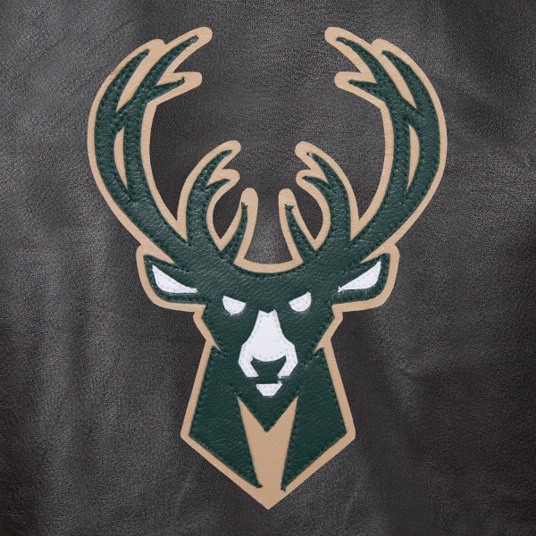 Кожаная куртка Milwaukee Bucks JH Design Domestic Team Color - Black