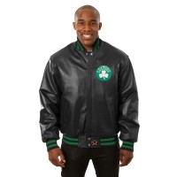 Куртка кожаная Boston Celtics JH Design Domestic Team Color - Black