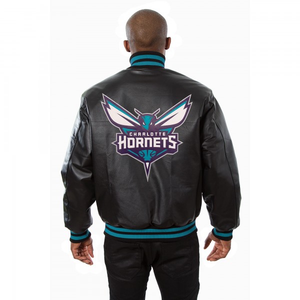 Куртка кожаная Charlotte Hornets JH Design Domestic Team Color - Black