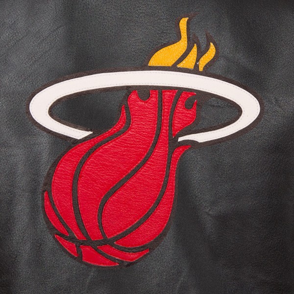 Куртка кожаная Miami Heat JH Design Domestic Team Color - Black