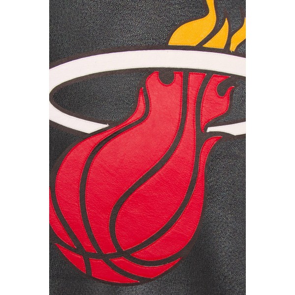 Куртка кожаная Miami Heat JH Design Domestic Team Color - Black