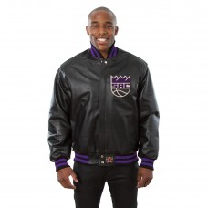 Куртка кожаная Sacramento Kings JH Design Domestic Team Color - Black