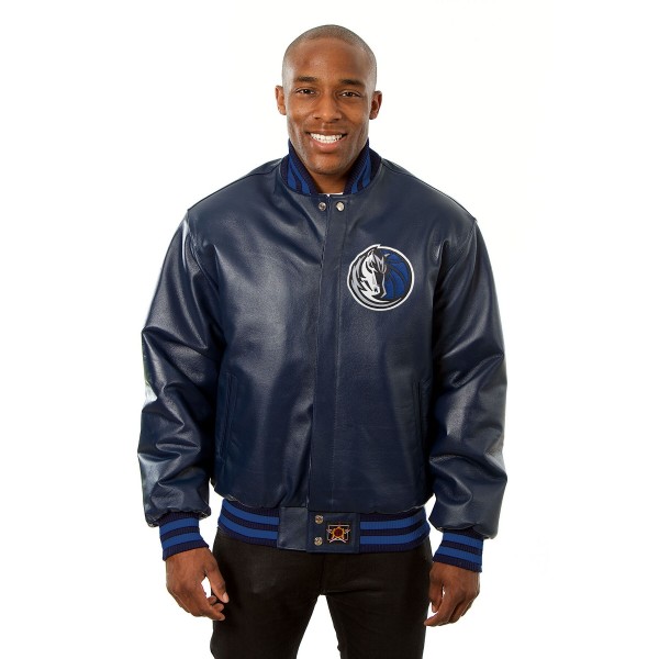 Куртка кожаная Dallas Mavericks JH Design Domestic Team Color - Navy