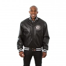 Куртка кожаная Brooklyn Nets JH Design Domestic Team Color - Black