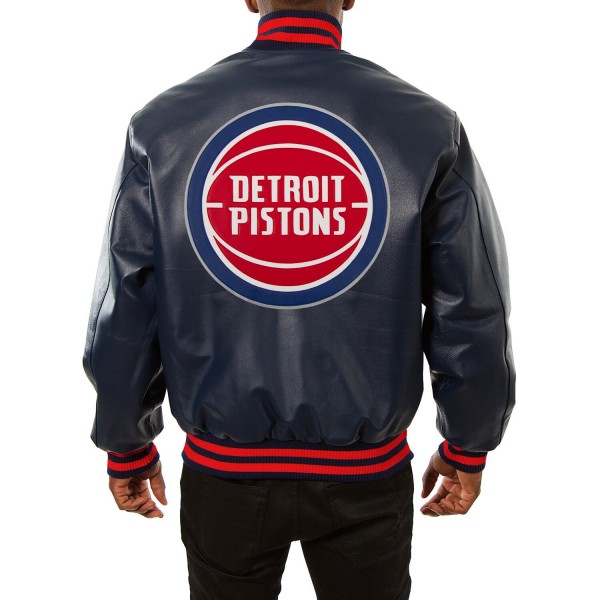 Куртка кожаная Detroit Pistons JH Design Domestic Team Color - Navy
