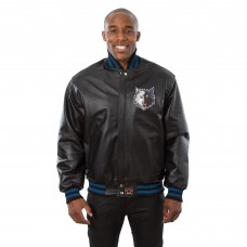 Куртка кожаная Minnesota Timberwolves JH Design Domestic Team Color - Black