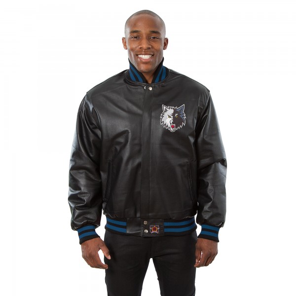 Куртка кожаная Minnesota Timberwolves JH Design Domestic Team Color - Black