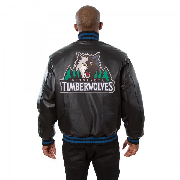 Куртка кожаная Minnesota Timberwolves JH Design Domestic Team Color - Black