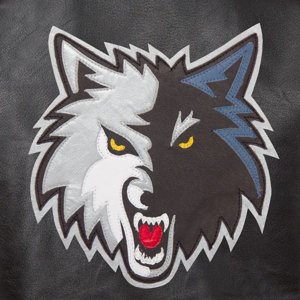 Куртка кожаная Minnesota Timberwolves JH Design Domestic Team Color - Black