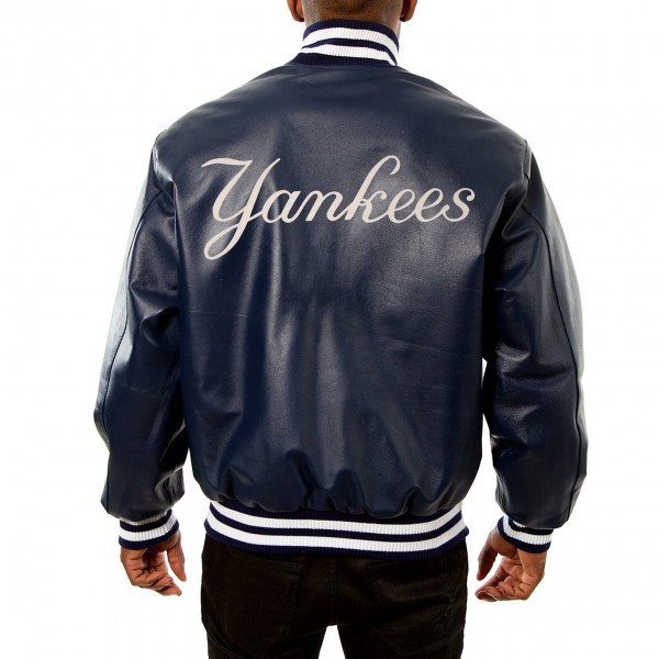 Кожаная куртка New York Yankees JH Design Team Color - Navy