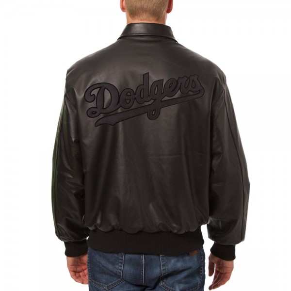 Кожаная куртка Los Angeles Dodgers JH Design Tonal - Black