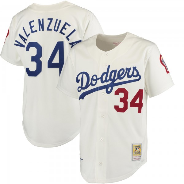 Джерси Los Angeles Dodgers Fernando Valenzuela Mitchell & Ness Gray Authentic