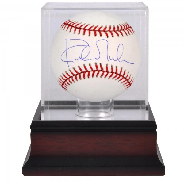 Autographed Los Angeles Dodgers Kirk Gibson Fanatics Authentic Baseball and Mahogany Baseball Display Case