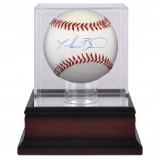 Autographed Los Angeles Dodgers Mookie Betts Fanatics Authentic Baseball and Mahogany Baseball Display Case