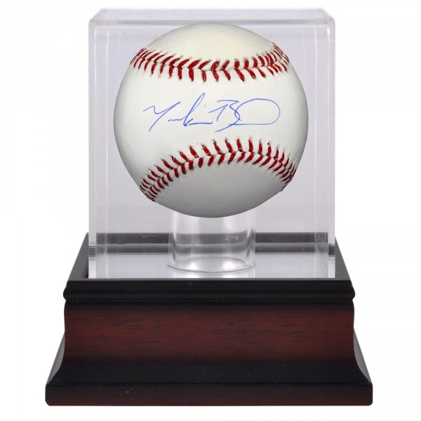 Autographed Los Angeles Dodgers Mookie Betts Fanatics Authentic Baseball and Mahogany Baseball Display Case