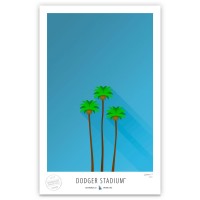 Los Angeles Dodgers 17 x 26 Dodger Stadium The Three Sisters Minimalist Art Giclee Print