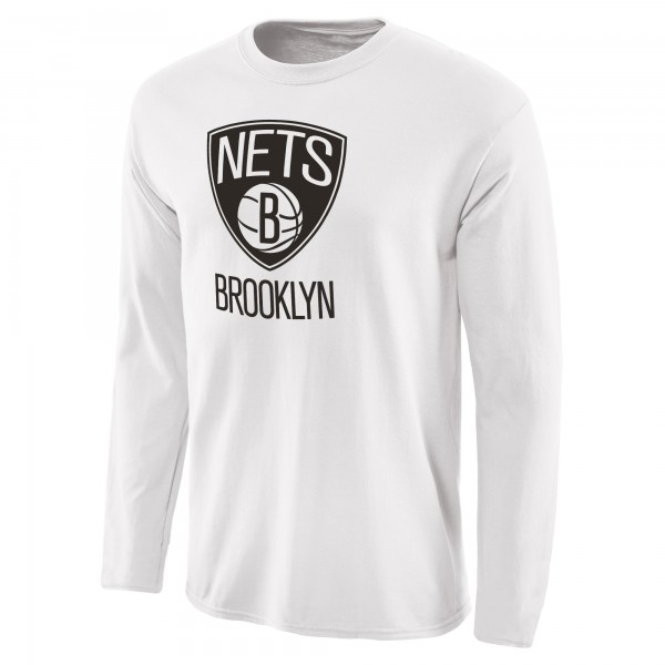 Футболка с длинным рукавом Brooklyn Nets Primary Logo - White