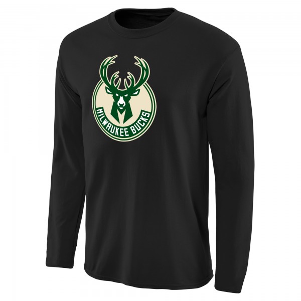 Футболка с длинным рукавом Milwaukee Bucks Primary Logo II - Black