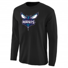 Футболка с длинным рукавом Charlotte Hornets Primary Logo - Black