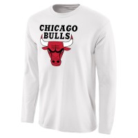 Футболка с длинным рукавом Chicago Bulls White Primary Logo