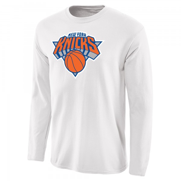Футболка с длинным рукавом New York Knicks Primary Logo - White