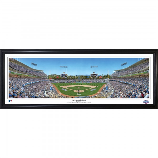 Los Angeles Dodgers 39 x 13.5 Opening Day Standard Black Framed Panorama