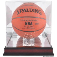 Golden State Warriors Fanatics Authentic Record Breaking Season Logo Mahogany Basketball Display Case with Mirrored Back