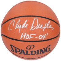 Баскетбольный мяч Clyde Drexler Houston Rockets Fanatics Authentic Autographed Spalding Indoor/Outdoor with HOF 04 Inscription