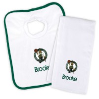 Именной слюнявчик и салфетка - слюнявчик Boston Celtics Newborn & Infant - White